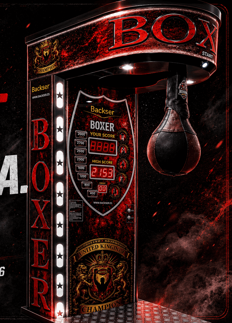 Máquinas de boxeo recreativas Backser, gama 2026 con marcador y iluminación LED