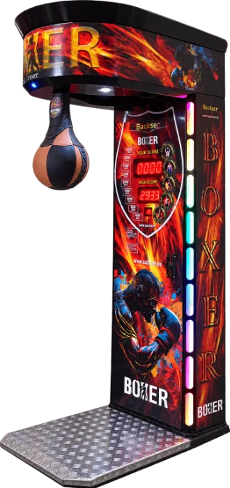 Maquina de puñetazo Fuego de Backser con decoración de llamas y luces LED